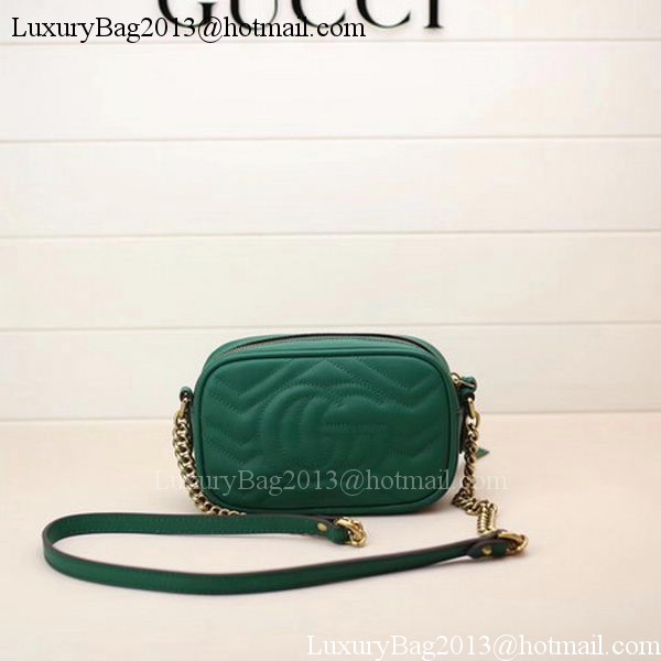 Gucci GG Marmont Matelasse mini Bag 448065 Green Gucci GG Marmont Matelasse mini Bag 448065 Green