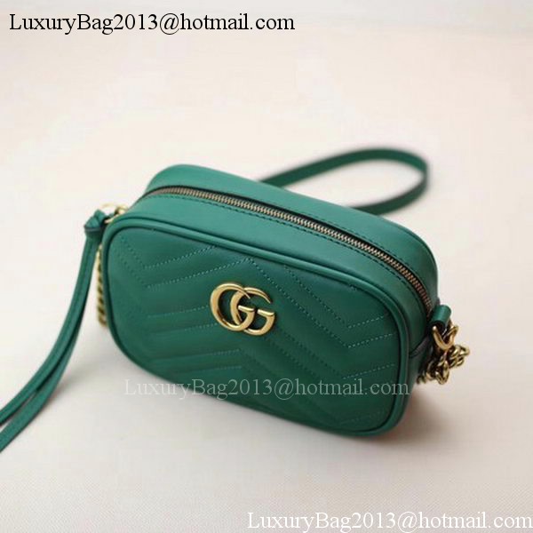 Gucci GG Marmont Matelasse mini Bag 448065 Green Gucci GG Marmont Matelasse mini Bag 448065 Green