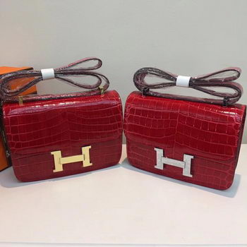 Hermes Constance Bag Croco Leather H9978C Red