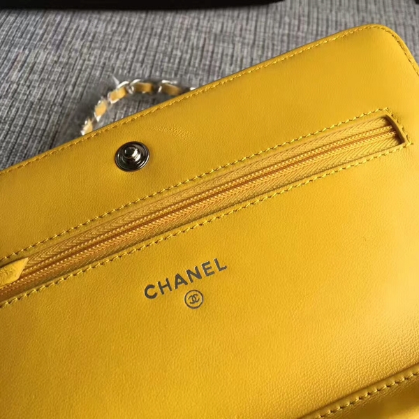 Chanel WOC Flap Bag Patent Leather A33814C Yellow Chanel WOC Flap Bag Patent Leather A33814C Yellow