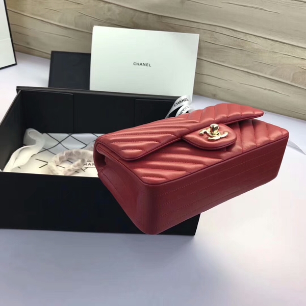 Chanel Classic Flap Bags Red Original Sheepskin Leather 1116 Gold Chanel Classic Flap Bags Red Original Sheepskin Leather 1116 Gold