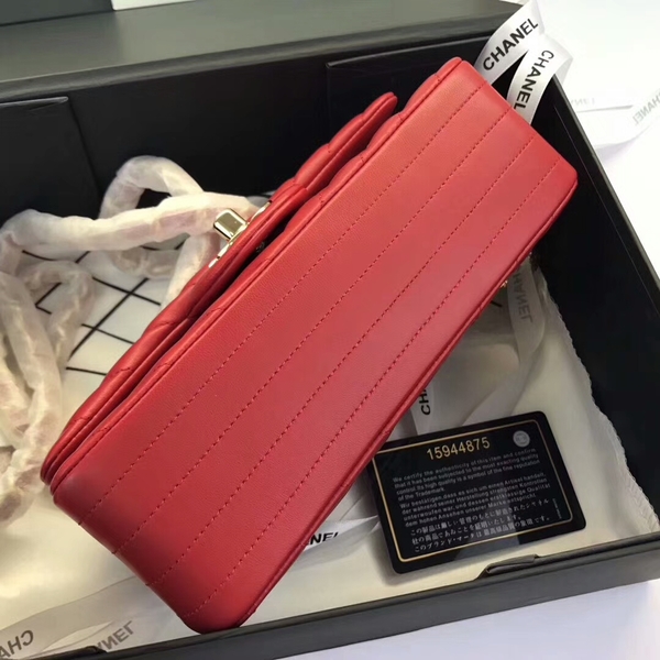 Chanel Classic Flap Bags Red Original Sheepskin Leather 1116 Gold Chanel Classic Flap Bags Red Original Sheepskin Leather 1116 Gold