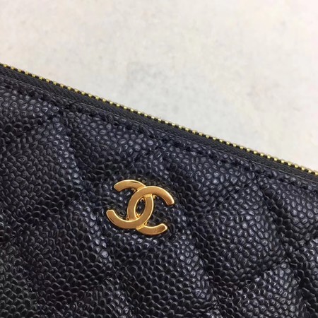 Chanel Shoulder Bag Black Cannage Pattern Leather CHA6845 Gold Chanel Shoulder Bag Black Cannage Pattern Leather CHA6845 Gold