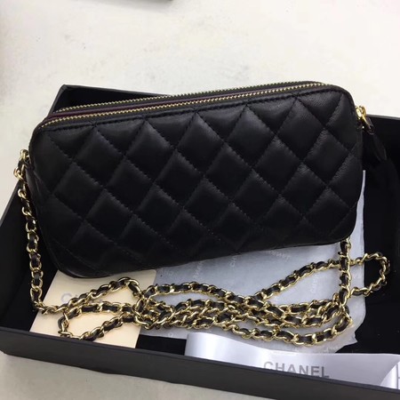 Chanel Shoulder Bag Black Sheepskin Leather CHA6845 Gold Chanel Shoulder Bag Black Sheepskin Leather CHA6845 Gold