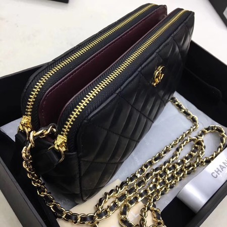 Chanel Shoulder Bag Black Sheepskin Leather CHA6845 Gold Chanel Shoulder Bag Black Sheepskin Leather CHA6845 Gold
