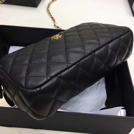 Chanel Shoulder Bag Black Sheepskin Leather CHA6845 Gold Chanel Shoulder Bag Black Sheepskin Leather CHA6845 Gold