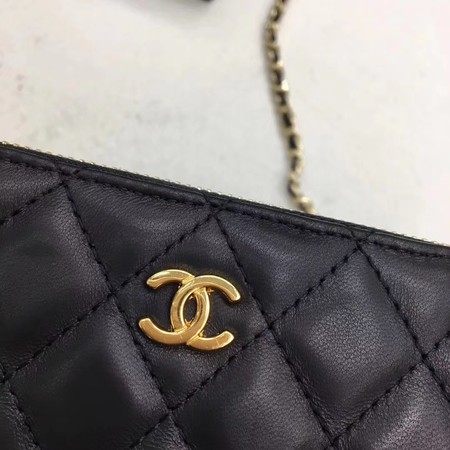 Chanel Shoulder Bag Black Sheepskin Leather CHA6845 Gold Chanel Shoulder Bag Black Sheepskin Leather CHA6845 Gold