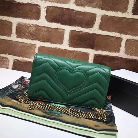 Gucci GG Marmont Matelasse mini Bag 448426 Green Gucci GG Marmont Matelasse mini Bag 448426 Green