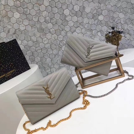 YSL WOC Classic Monogramme Flap Bag Cannage Pattern Y1003 Grey YSL WOC Classic Monogramme Flap Bag Cannage Pattern Y1003 Grey