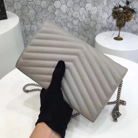 YSL WOC Classic Monogramme Flap Bag Cannage Pattern Y1003 Grey YSL WOC Classic Monogramme Flap Bag Cannage Pattern Y1003 Grey