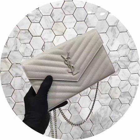 YSL WOC Classic Monogramme Flap Bag Cannage Pattern Y1003 Grey YSL WOC Classic Monogramme Flap Bag Cannage Pattern Y1003 Grey