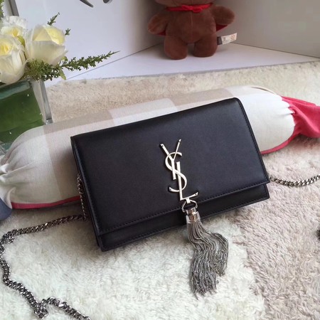 Yves Saint Laurent Leather Cross-body Shoulder Bag Y8011 Black Yves Saint Laurent Leather Cross-body Shoulder Bag Y8011 Black