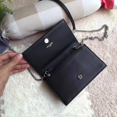 Yves Saint Laurent Leather Cross-body Shoulder Bag Y8011 Black Yves Saint Laurent Leather Cross-body Shoulder Bag Y8011 Black