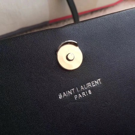 Yves Saint Laurent Leather Cross-body Shoulder Bag Y8011 Black Yves Saint Laurent Leather Cross-body Shoulder Bag Y8011 Black