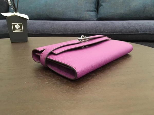 Hermes Kelly Epsom Leather Wallet H4086 Rose Hermes Kelly Epsom Leather Wallet H4086 Rose