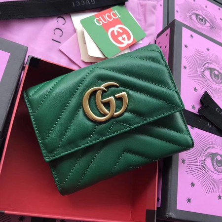 Gucci GG Marmont Matelasse Wallet 474802 Green Gucci GG Marmont Matelasse Wallet 474802 Green