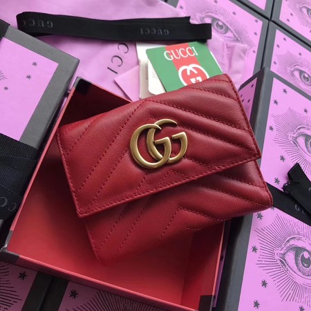 Gucci GG Marmont Matelasse Wallet 474802 Red Gucci GG Marmont Matelasse Wallet 474802 Red