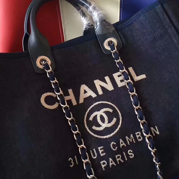 Chanel Deauville Tote Bag Original Canvas Leather A68047-7 Chanel Deauville Tote Bag Original Canvas Leather A68047-7