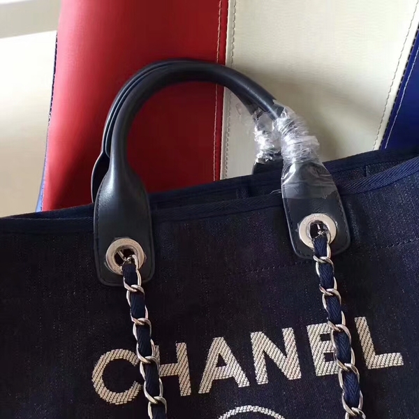 Chanel Deauville Tote Bag Original Canvas Leather A68047-7 Chanel Deauville Tote Bag Original Canvas Leather A68047-7
