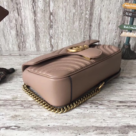 Gucci GG Marmont Matelasse Leather Shoulder Bag 443497 Apricot Gucci GG Marmont Matelasse Leather Shoulder Bag 443497 Apricot