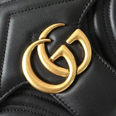 Gucci GG Marmont Matelasse Leather Shoulder Bag 443497 Black Gucci GG Marmont Matelasse Leather Shoulder Bag 443497 Black