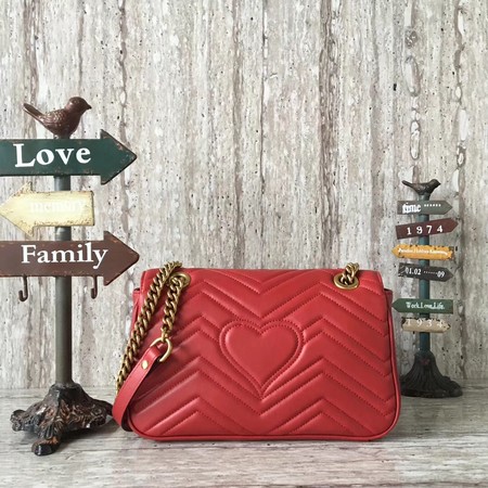 Gucci GG Marmont Matelasse Shoulder Bag 443497 Red Gucci GG Marmont Matelasse Shoulder Bag 443497 Red