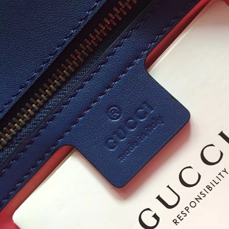 Gucci 443497 GG Marmont Chevron Velvet Shoulder Bag Blue Gucci 443497 GG Marmont Chevron Velvet Shoulder Bag Blue