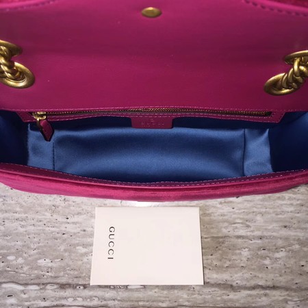 Gucci GG Marmont Chevron Velvet Shoulder Bag 443497 Rose Gucci GG Marmont Chevron Velvet Shoulder Bag 443497 Rose