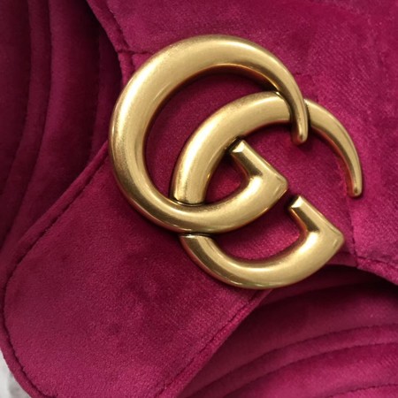 Gucci GG Marmont Chevron Velvet Shoulder Bag 443497 Rose Gucci GG Marmont Chevron Velvet Shoulder Bag 443497 Rose
