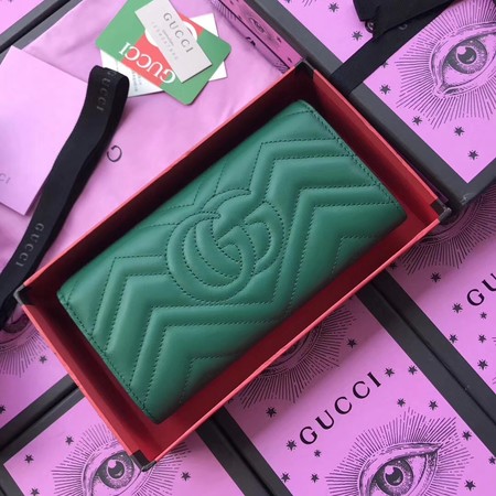 Gucci GG Marmont Continental Wallet 443436 Green Gucci GG Marmont Continental Wallet 443436 Green