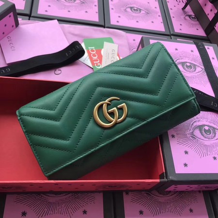 Gucci GG Marmont Continental Wallet 443436 Green Gucci GG Marmont Continental Wallet 443436 Green