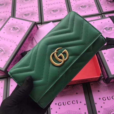 Gucci GG Marmont Continental Wallet 443436 Green Gucci GG Marmont Continental Wallet 443436 Green