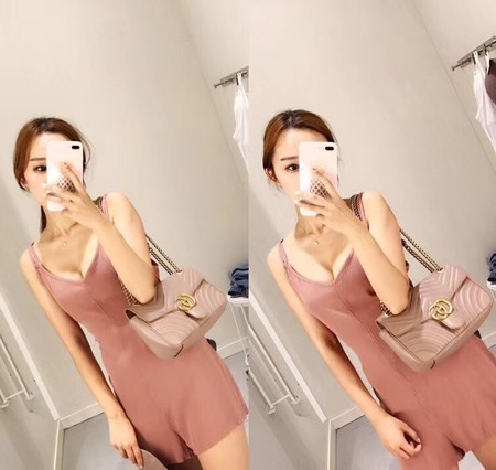 Gucci GG Marmont Matelasse Shoulder Bag 443496 Pink Gucci GG Marmont Matelasse Shoulder Bag 443496 Pink