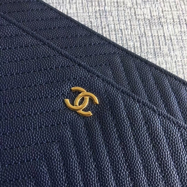 Chanel WOC Flap Shoulder Bag Dark Blue Calfskin Leather A33814 Gold Chanel WOC Flap Shoulder Bag Dark Blue Calfskin Leather A33814 Gold
