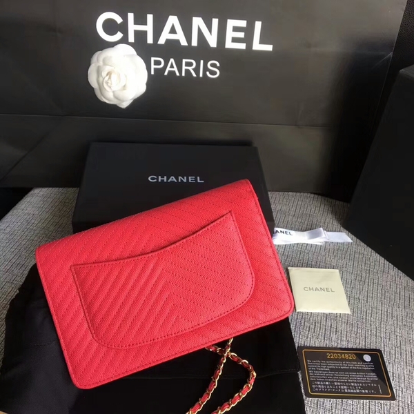 Chanel WOC Flap Shoulder Bag Pink Calfskin Leather A33814 Gold Chanel WOC Flap Shoulder Bag Pink Calfskin Leather A33814 Gold