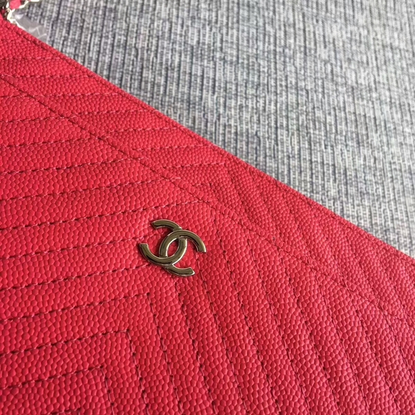 Chanel WOC Flap Shoulder Bag Pink Calfskin Leather A33814 Silver Chanel WOC Flap Shoulder Bag Pink Calfskin Leather A33814 Silver