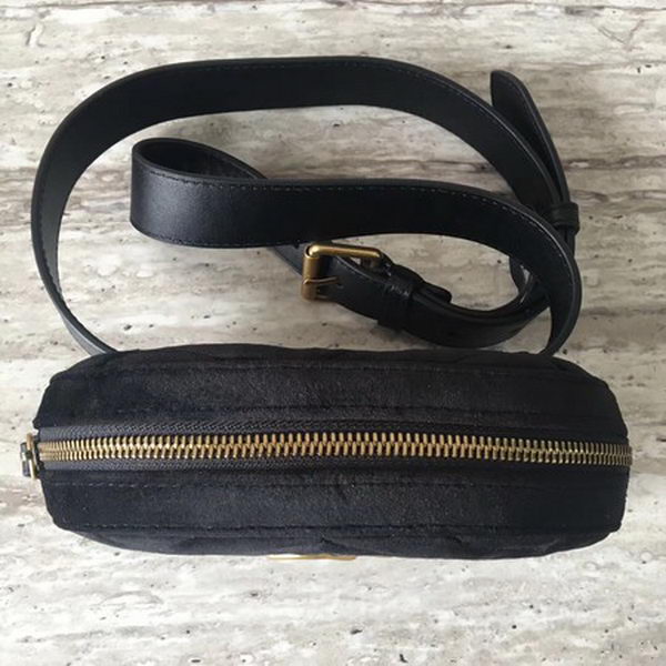 Gucci GG Marmont Velvet Belt Bag 476434 Black Gucci GG Marmont Velvet Belt Bag 476434 Black