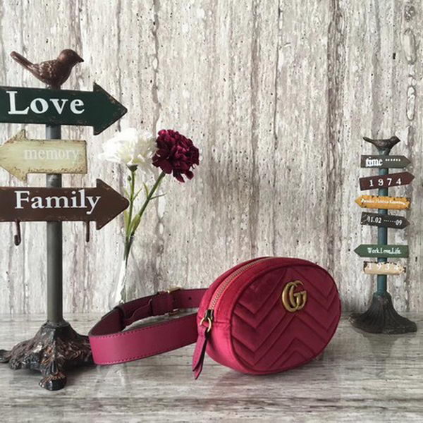 Gucci GG Marmont Velvet Belt Bag 476434 Rose Gucci GG Marmont Velvet Belt Bag 476434 Rose