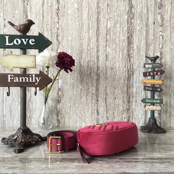 Gucci GG Marmont Velvet Belt Bag 476434 Rose Gucci GG Marmont Velvet Belt Bag 476434 Rose