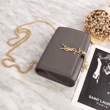 Yves Saint Laurent Leather Cross-body Shoulder Bag Y311227 Grey Yves Saint Laurent Leather Cross-body Shoulder Bag Y311227 Grey