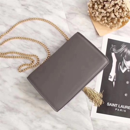 Yves Saint Laurent Leather Cross-body Shoulder Bag Y311227 Grey Yves Saint Laurent Leather Cross-body Shoulder Bag Y311227 Grey