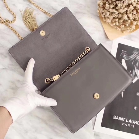 Yves Saint Laurent Leather Cross-body Shoulder Bag Y311227 Grey Yves Saint Laurent Leather Cross-body Shoulder Bag Y311227 Grey