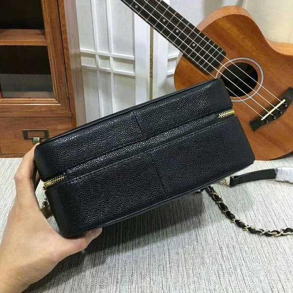 Chanel Calfskin Leather Shoulder Bag 6070 Black Chanel Calfskin Leather Shoulder Bag 6070 Black