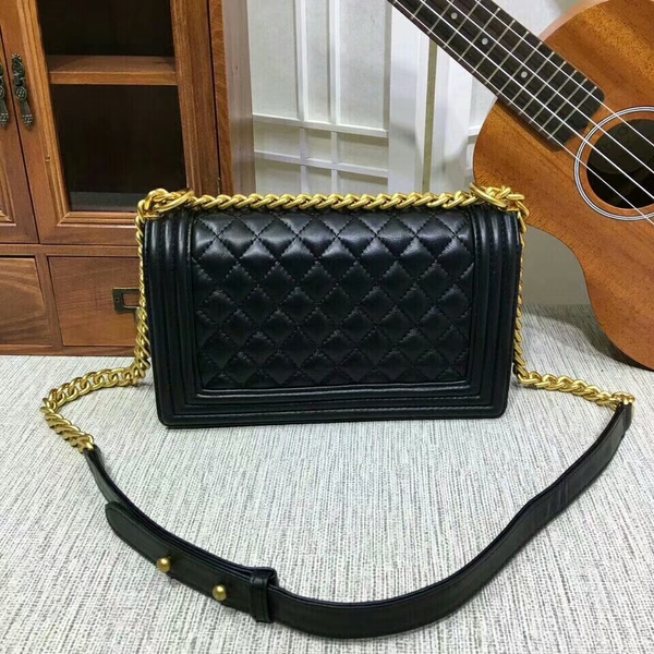 Boy Chanel Flap Shoulder Bag Sheepskin Leather 67086A Black Boy Chanel Flap Shoulder Bag Sheepskin Leather 67086A Black
