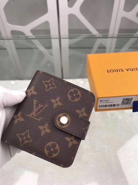 Louis Vuitton M61667 Monogram Canvas Zipped Compact Wallet Louis Vuitton M61667 Monogram Canvas Zipped Compact Wallet