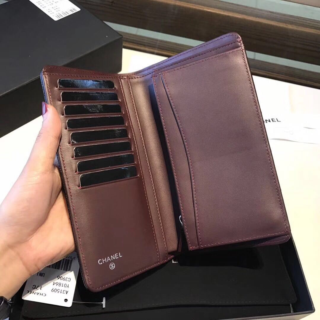 Chanel Caviar Calfskin Leather Bi-Fold Wallet CH8176 Black Chanel Caviar Calfskin Leather Bi-Fold Wallet CH8176 Black