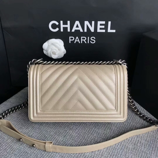 Boy Chanel Original Chevron Leather 67086 Camel Boy Chanel Original Chevron Leather 67086 Camel