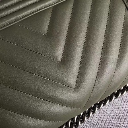 Boy Chanel Flap Bag Original Chevron Leather A67086V Green Boy Chanel Flap Bag Original Chevron Leather A67086V Green