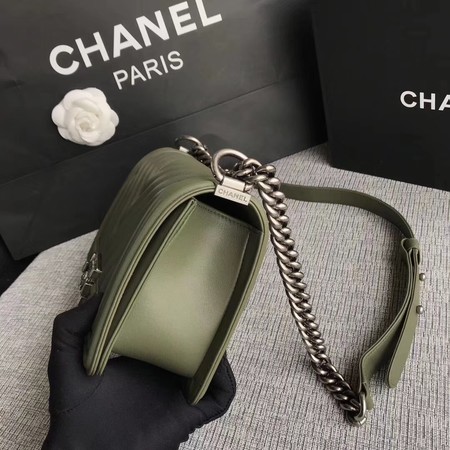 Boy Chanel Flap Bag Original Chevron Leather A67086V Green Boy Chanel Flap Bag Original Chevron Leather A67086V Green