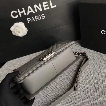 Boy Chanel Flap Bag Original Chevron Leather A67086V Grey Boy Chanel Flap Bag Original Chevron Leather A67086V Grey
